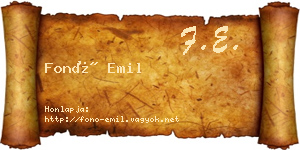 Fonó Emil névjegykártya
