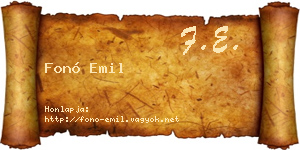 Fonó Emil névjegykártya
