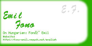 emil fono business card